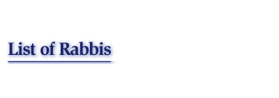List of Rabbis